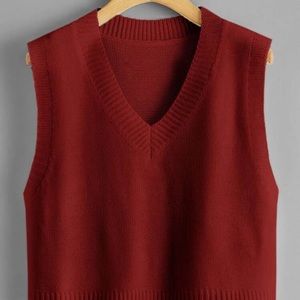 Red sweater vest
